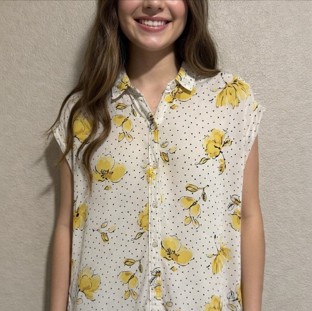 Vintage Abercrombie & Fitch Blouse Top Coastal Cottage Academia Floral Tradwife